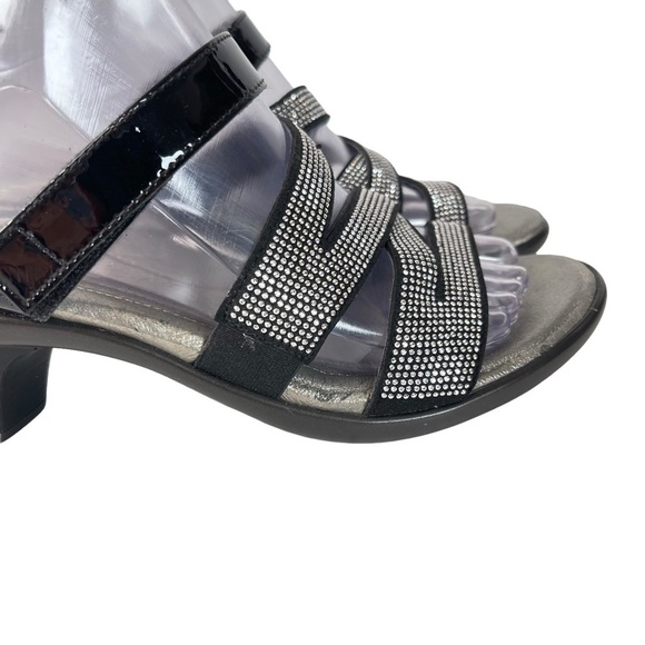 Naot Formal Rhinestone Heel Sandals Black Silver Euro 37 Summer Party Minimal - Picture 3 of 14
